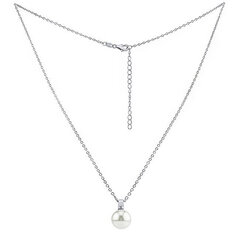 Silvego Серебряное колье с белым жемчугом Swarovski ® Crystals 12 мм LPS061912PSWW (цепочка, кулон) цена и информация | Украшения на шею | 220.lv