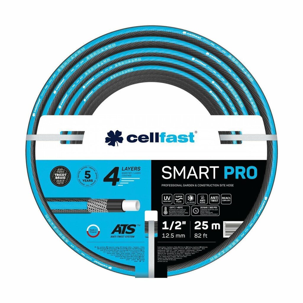 Laistīšanas šļūtene Cellfast Smart Pro, 3/4, 20m cena un informācija | Laistīšanas sistēmas | 220.lv