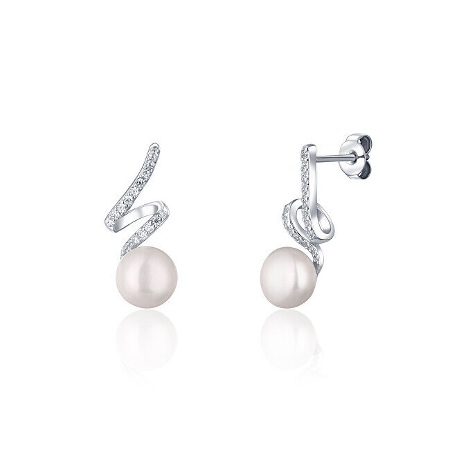 Elegants rotaslietu komplekts ar īstu pērli un cirkoniem JwL Luxury Pearls JL0746 cena un informācija | Rotaslietu komplekti | 220.lv