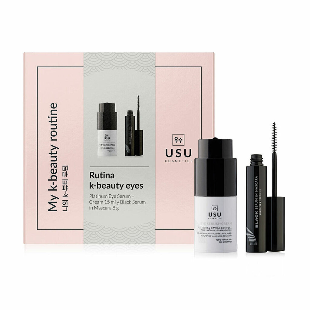 Komplekts Usu Cosmetics My K-Beauty Eyes Rutine 2 vīriešiem/sievietēm: acu serums, 15 ml+ skropstu serums, 8g cena un informācija | Acu ēnas, skropstu tušas, zīmuļi, serumi | 220.lv