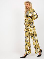 желто-черный женский велюровый комплект с широкими брюками цена и информация | Женские костюмы | 220.lv