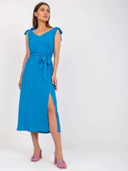 синее повседневное платье с v-образным вырезом rue paris цена и информация | Платья | 220.lv