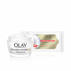 Komplekts Olay Regenerist Collagen Peptide24 sievietēm: dienas krēms,50 ml+salvetes, 7gab. цена и информация | Наносите на чистую кожу лица. Подержите около 10-15 минут и смойте водой. | 220.lv