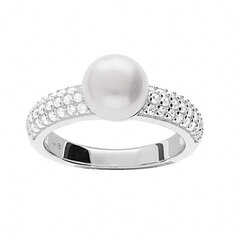 Brilio Silver Уникальное серебряное кольцо с настоящей жемчужиной SR06005A цена и информация | Кольца | 220.lv