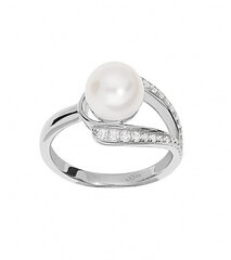 Sudraba gredzens ar īstu pērli un cirkoniem ML05699A Brilio Silver cena un informācija | Gredzeni | 220.lv