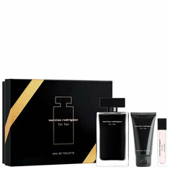 Komplekts Narciso Rodriguez For Her sievietēm: tualetes ūdens EDT 100 ml + tualetes ūdens EDT 10 ml + ķermeņa losjons, 50 ml cena un informācija | Sieviešu smaržas | 220.lv