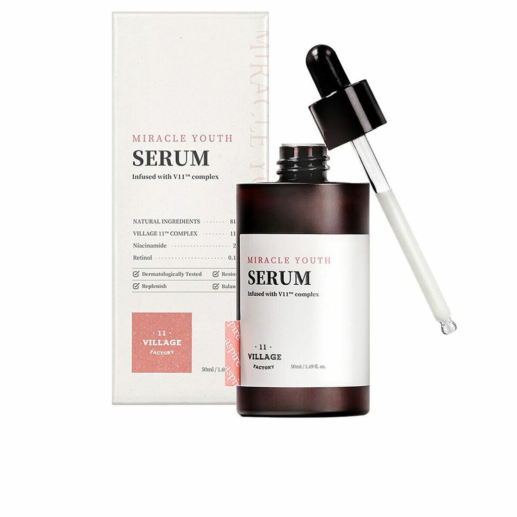 Pretgrumbu serums Village 11 Factory Miracle Youth, 50 ml cena un informācija | Serumi sejai, eļļas | 220.lv