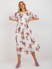 коктейльное мини-платье цвета экрю с поясом цена и информация | Платья | 220.lv
