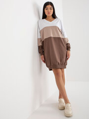 бело-коричневое базовое платье с v-образным вырезом rue paris цена и информация | Платья | 220.lv