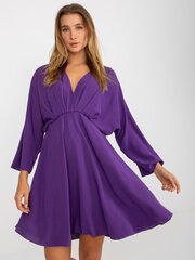 светло-фиолетовое платье-рубашка с принтом и воланами цена и информация | Платья | 220.lv