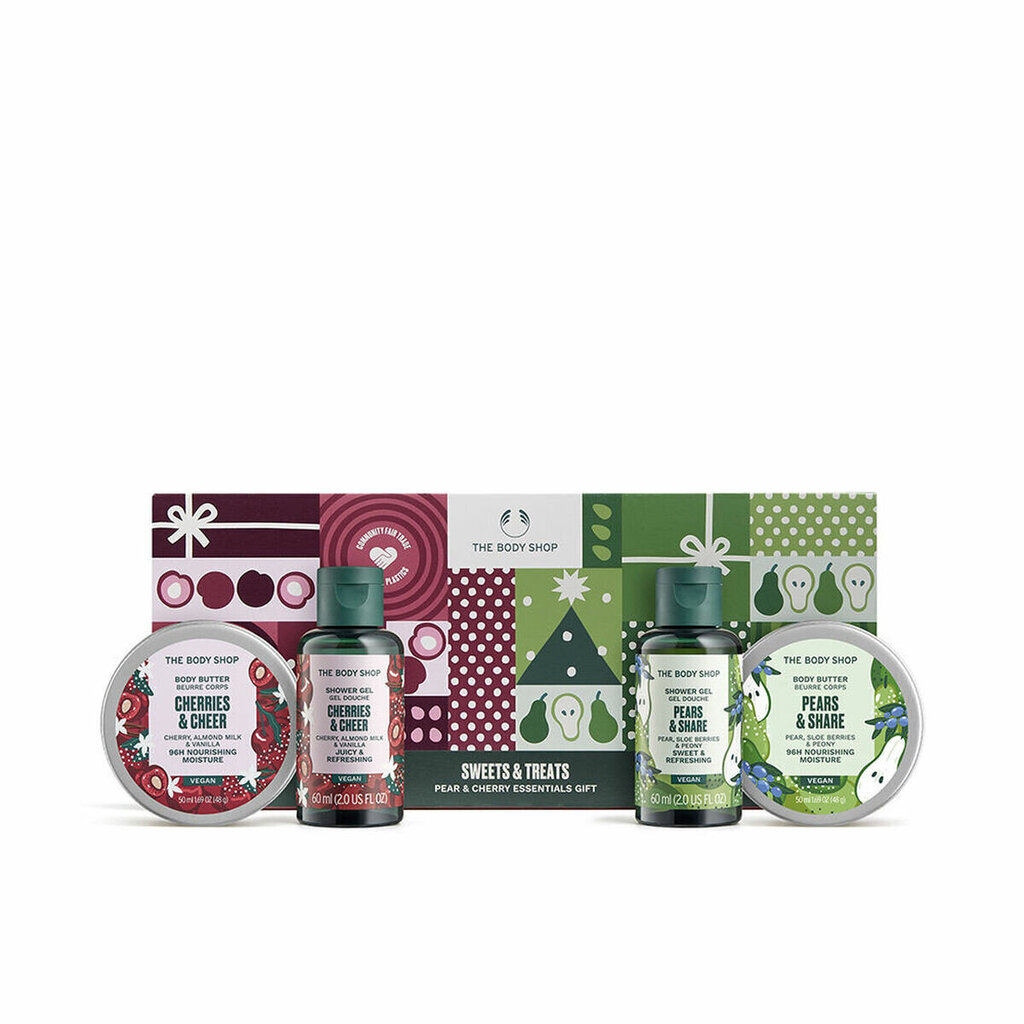 Ķermeņa kopšanas komplekts The Body Shop Sweets & Treats sievietēm/vīriešiem: ķermeņa krēms 50 ml x 2, dušas želeja 60 ml x 2 cena un informācija | Ķermeņa krēmi, losjoni | 220.lv