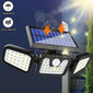 Trīskārša LED saules lampa ar kustības un krēslas sensoru KX4995, dzeltena/balta cena un informācija | Āra apgaismojums | 220.lv