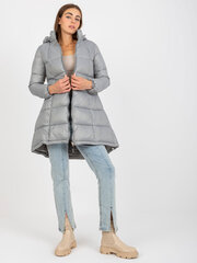 серая расклешенная зимняя куртка со стеганой отделкой цена и информация | Женские куртки | 220.lv