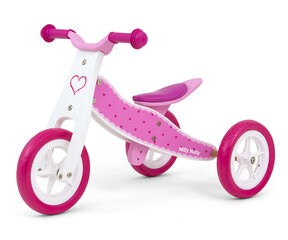 Balansa velosipēds 2in1, Cool Hearts Milly Mally, rozā cena un informācija | Balansa velosipēdi | 220.lv