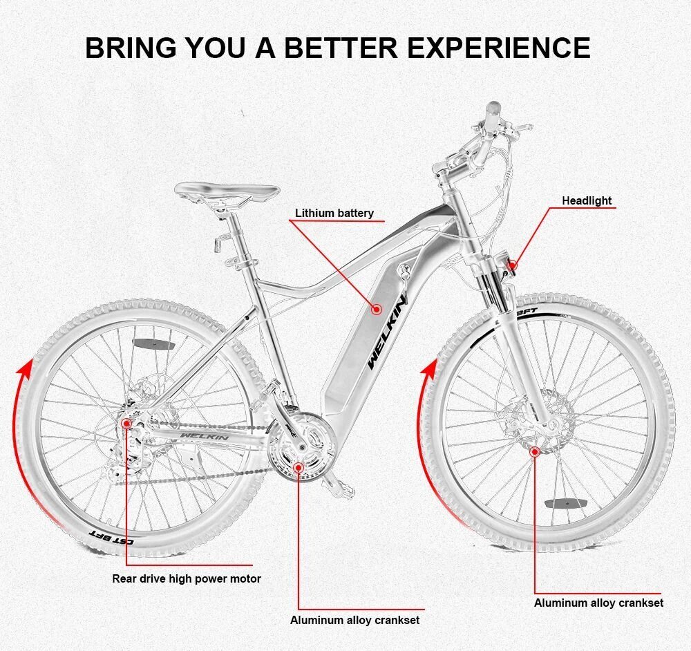 Elektriskais velosipēds Welkin WKEM001, 27.5", melns цена и информация | Elektrovelosipēdi | 220.lv