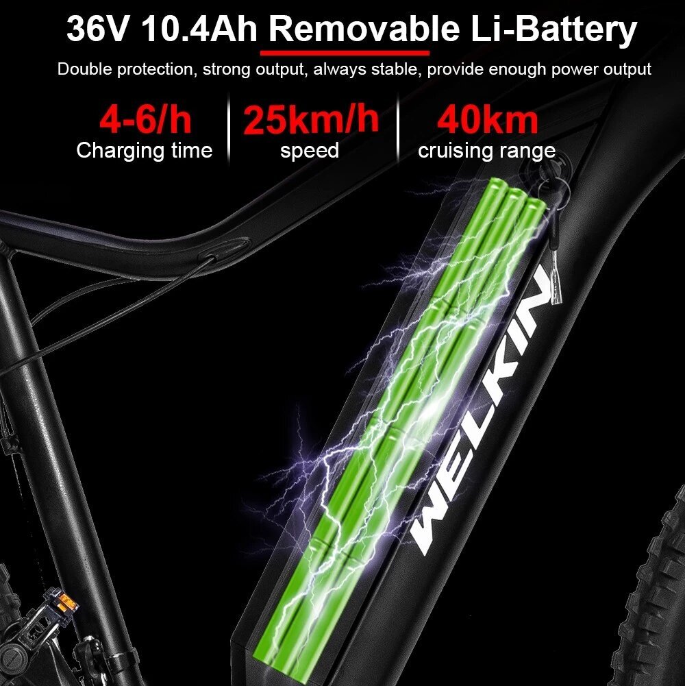 Elektriskais velosipēds Welkin WKEM001, 27.5", melns цена и информация | Elektrovelosipēdi | 220.lv