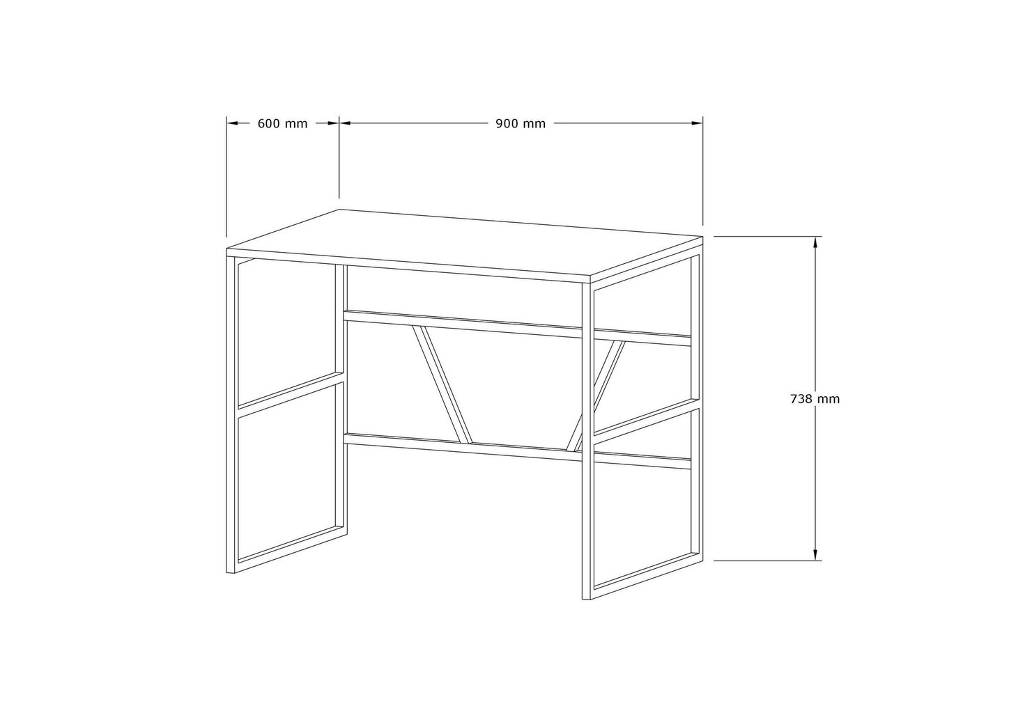 Mācību galds, Asir, 90x60x74 cm, pelēks цена и информация | Datorgaldi, rakstāmgaldi, biroja galdi | 220.lv