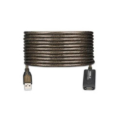 USB pagarinājumu Kabelis Ewent EW1023 20 m Melns - cena un informācija | Savienotājkabeļi | 220.lv