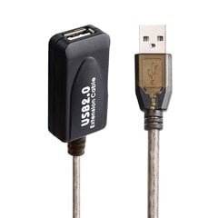 USB pagarinājumu Kabelis Ewent EW1024 25 m Melns - cena un informācija | Savienotājkabeļi | 220.lv