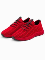 кроссовки в сеточку - красный v2 om-foks-0117 цена и информация | Мужские ботинки | 220.lv