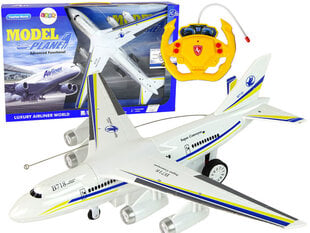 Ar tālvadību vadāma pasažieru lidmašīna Lean Toys, balta cena un informācija | Rotaļlietas zēniem | 220.lv