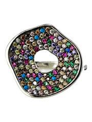 Серебряное кольцо с цирконами цена и информация | Кольца | 220.lv