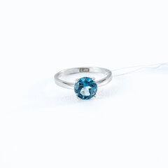 Серебряное кольцо с лондонским топазом цена и информация | Кольца | 220.lv