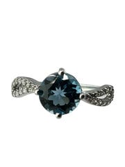 Серебряное кольцо с лондонскими топазами и цирконами цена и информация | Кольца | 220.lv