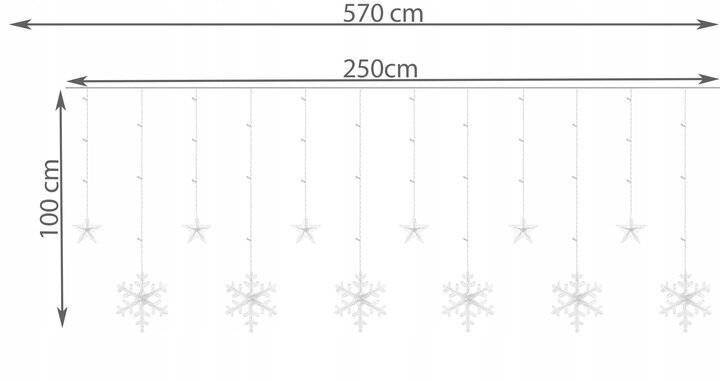Ziemassvētku virtene, 138 Led, 5.7 m цена и информация | Ziemassvētku lampiņas, LED virtenes | 220.lv