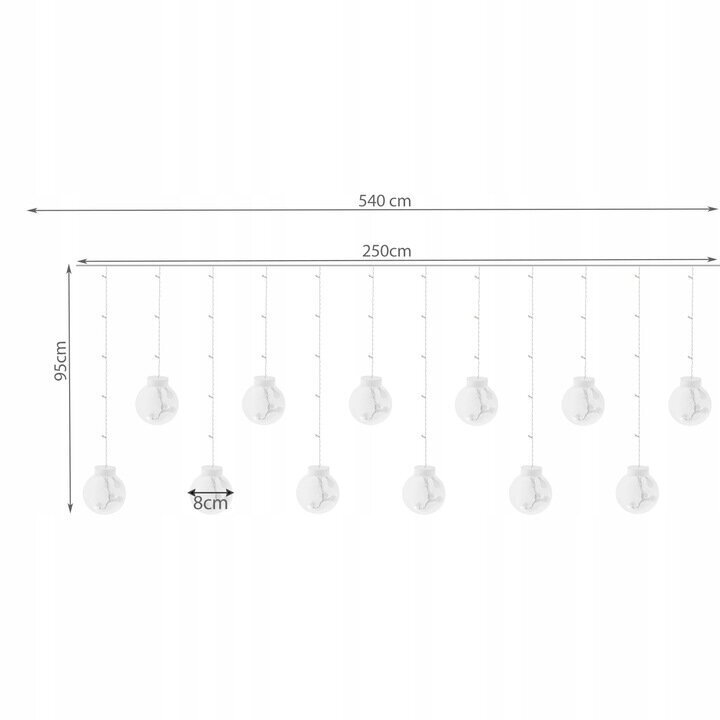 Ziemassvētku virtene, 108 Led, 5,4 m cena un informācija | Ziemassvētku lampiņas, LED virtenes | 220.lv