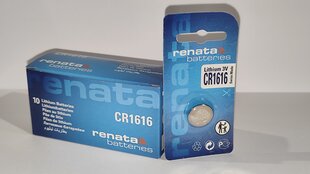 Baterijas Renata CR1616 10gab. cena un informācija | Baterijas | 220.lv