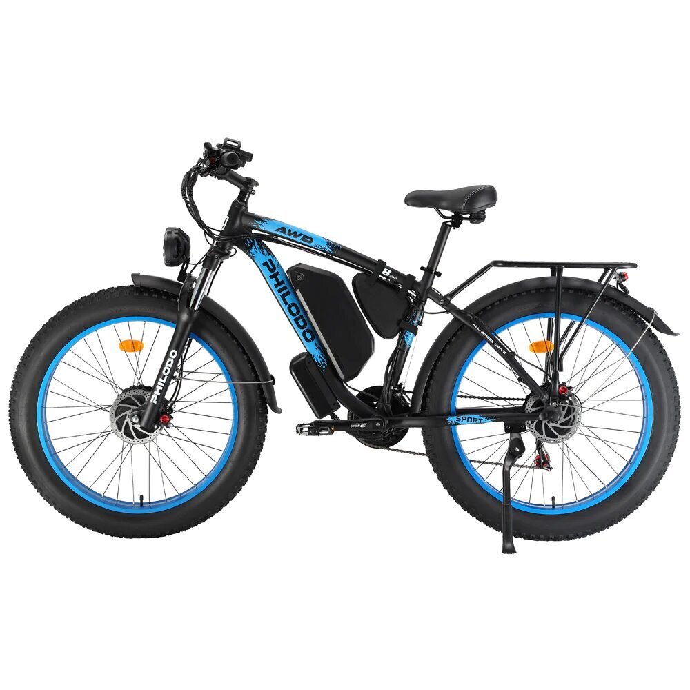 Elektriskais velosipēds Philodo H8 AWD, 26", zils cena un informācija | Elektrovelosipēdi | 220.lv