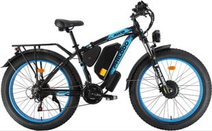 Электровелосипед Philodo H8 AWD, 26", синий, 2*1000Вт, 22Ач цена и информация | Электровелосипеды | 220.lv