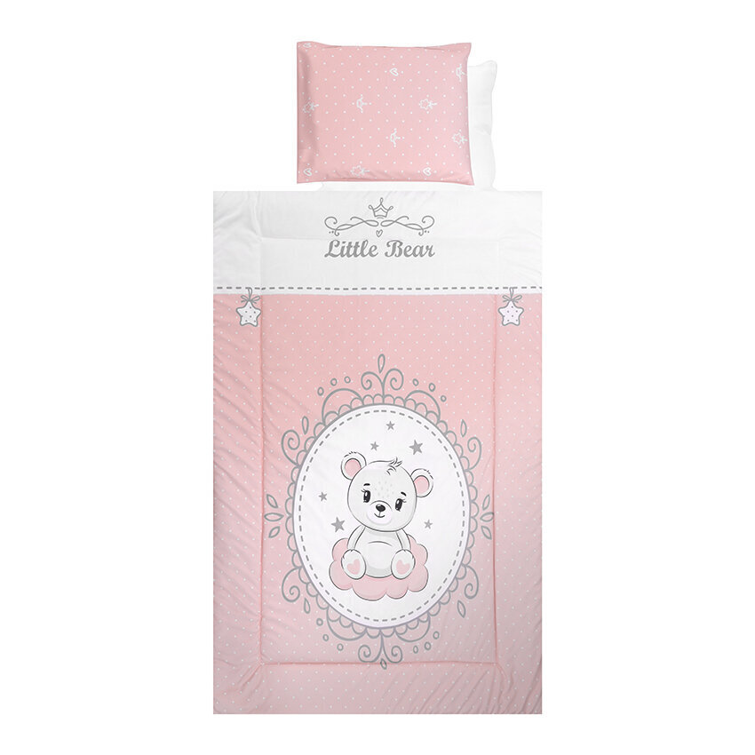 Lorelli bērnu gultasveļas komplekts Little Bear Pink, 100x150, 5 gab. cena un informācija | Bērnu gultas veļa | 220.lv