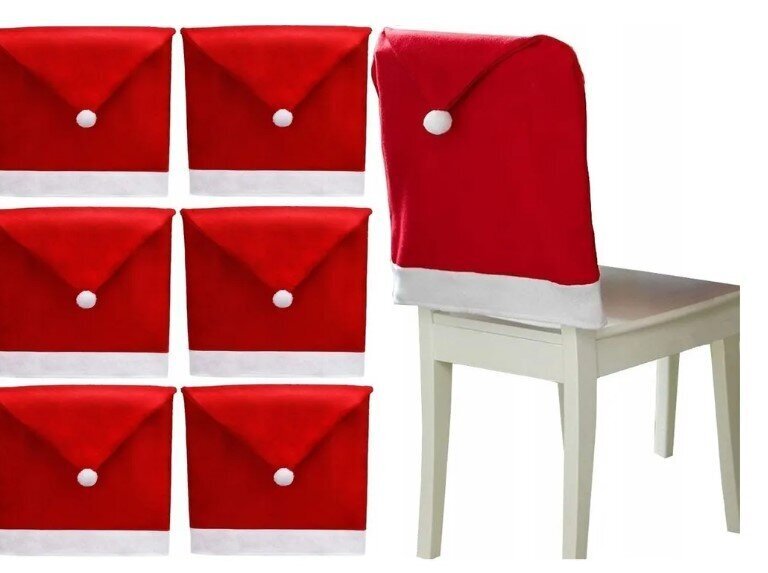 Krēsla pārvalks - Ziemassvētku cepure, 2 gab. cena un informācija | Ziemassvētku dekorācijas | 220.lv