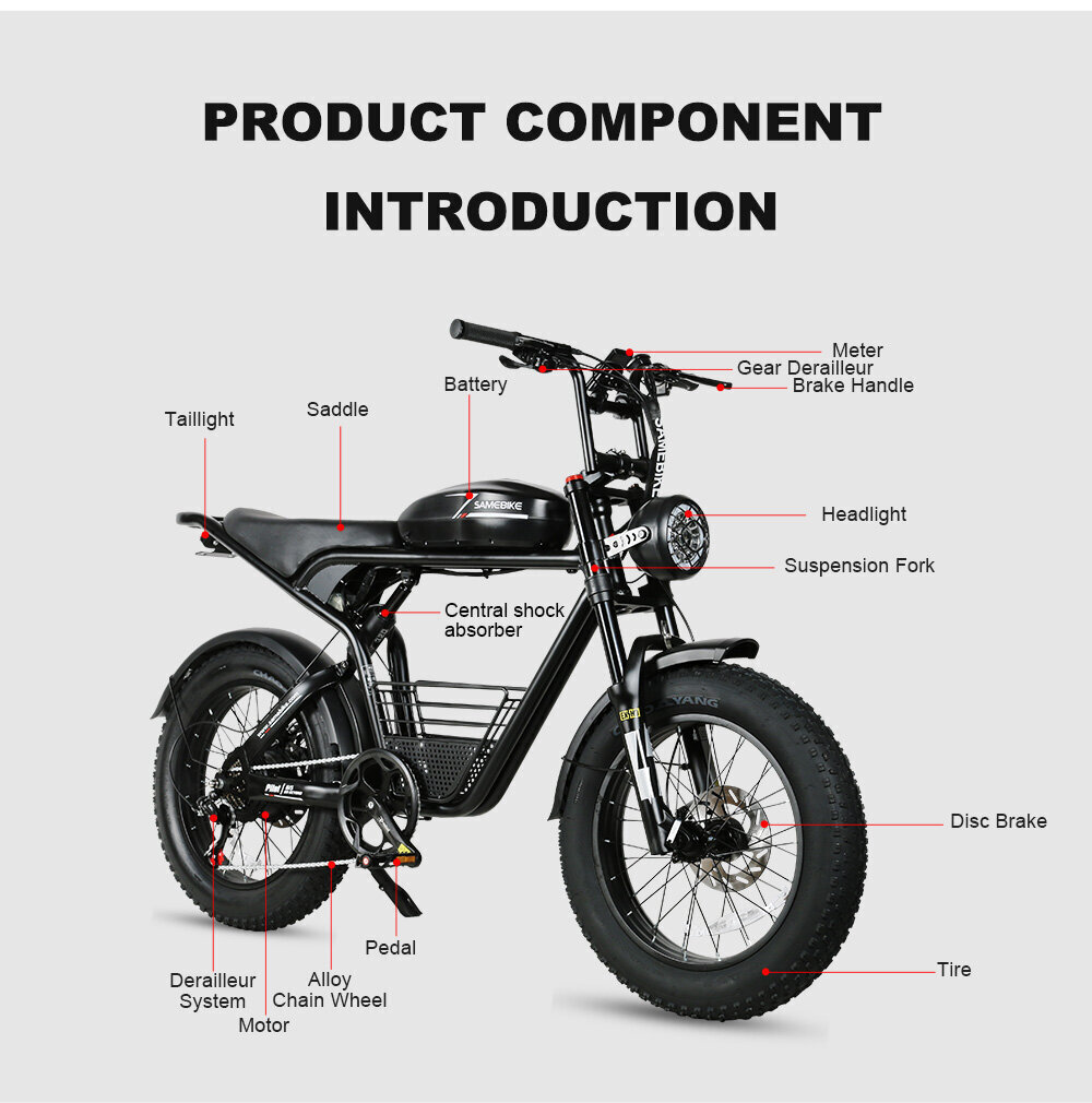 Elektriskais velosipēds Samebike M20, 20", melns cena un informācija | Elektrovelosipēdi | 220.lv