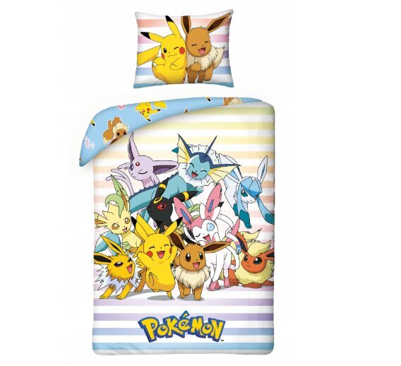 Bērnu gultas veļas komplekts 140x200 Pokemon tematika cena un informācija | Bērnu gultas veļa | 220.lv
