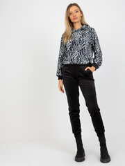 бело-черный велюровый комплект с леопардовым свитшотом rue paris цена и информация | Спортивная одежда для женщин | 220.lv