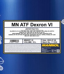 Масло трансмиссионное Mannol 8207 ATF Dexron VI, 10 l цена и информация | Масла для других деталей автомобиля | 220.lv