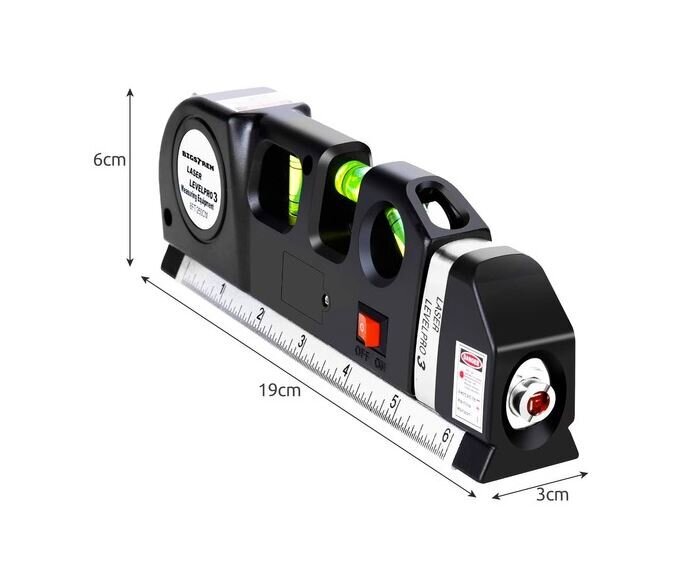 Lāzera līmenis ar mēru 250cm cena un informācija | Rokas instrumenti | 220.lv