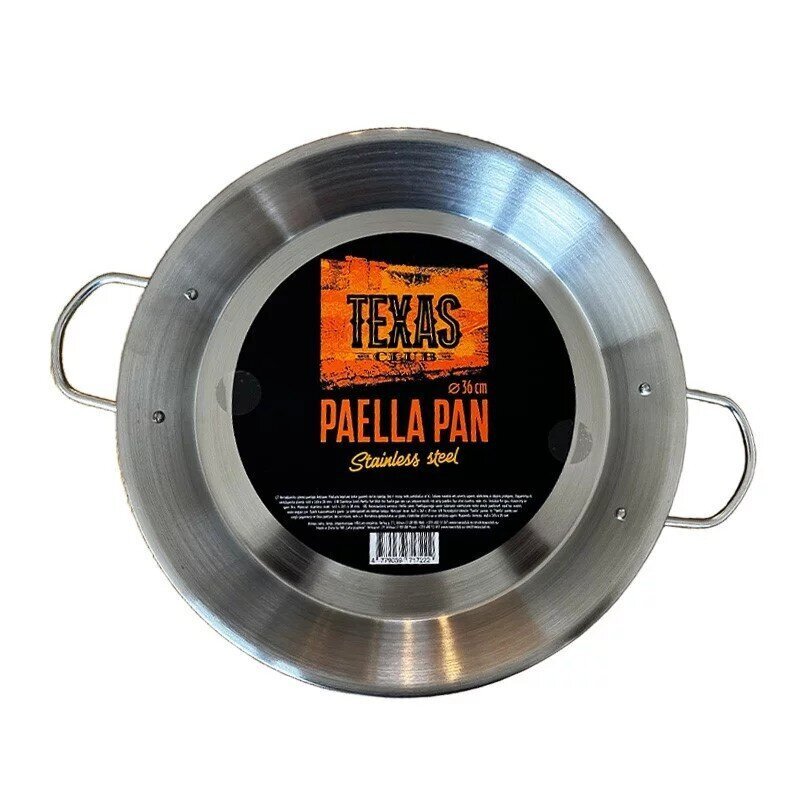 Panna Paella Texas Club, 36 cm, sudraba krāsā cena un informācija | Grila, barbekjū piederumi un aksesuāri | 220.lv