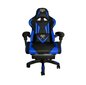 Spēļu krēsls ar kāju balstu, melns/zils cena un informācija | Biroja krēsli | 220.lv