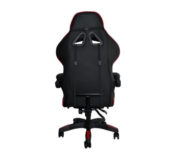 Spēļu krēsls ar kāju balstu, melns/sarkans cena un informācija | Biroja krēsli | 220.lv