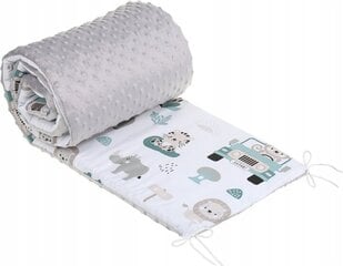 Mīksts bērnu gultiņas aizsargs Babymam 180x30 cm, pelēks/balts cena un informācija | Bērnu drošības preces | 220.lv