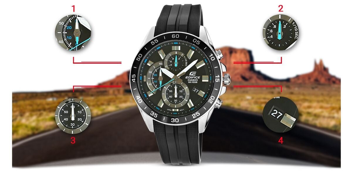 CASIO EDIFICE vīriešu pulkstenis EFV-550P-1AVUEF 10 BAR VVA5692 цена и информация | Vīriešu pulksteņi | 220.lv