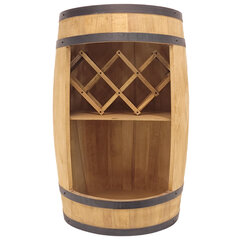 Koka bārs ar plauktu un saliekamu atpūtas paliktni vīna pudelēm, 80x50cm, gaiši brūns cena un informācija | Virtuves piederumi | 220.lv