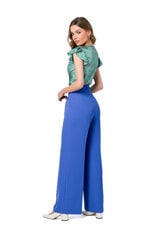 S331 Широкие брюки - синий цена и информация | Женские брюки | 220.lv
