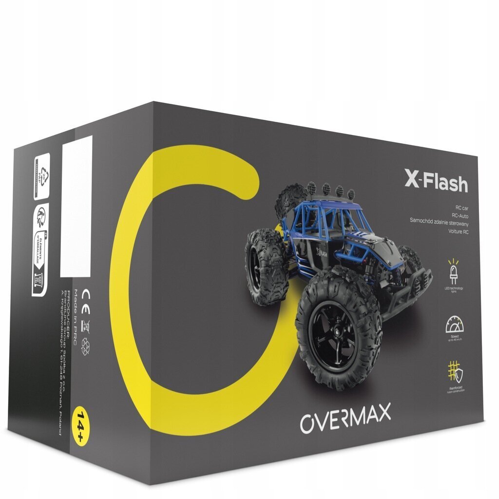 Tālvadības mašīna Overmax, zila cena un informācija | Rotaļlietas zēniem | 220.lv
