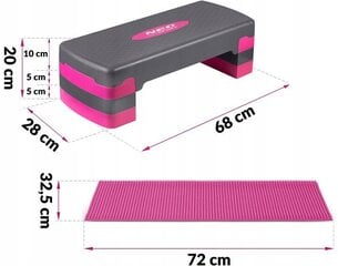 Aerobikas sols Neo-Sport, melns/rozā cena un informācija | Stepa soli | 220.lv