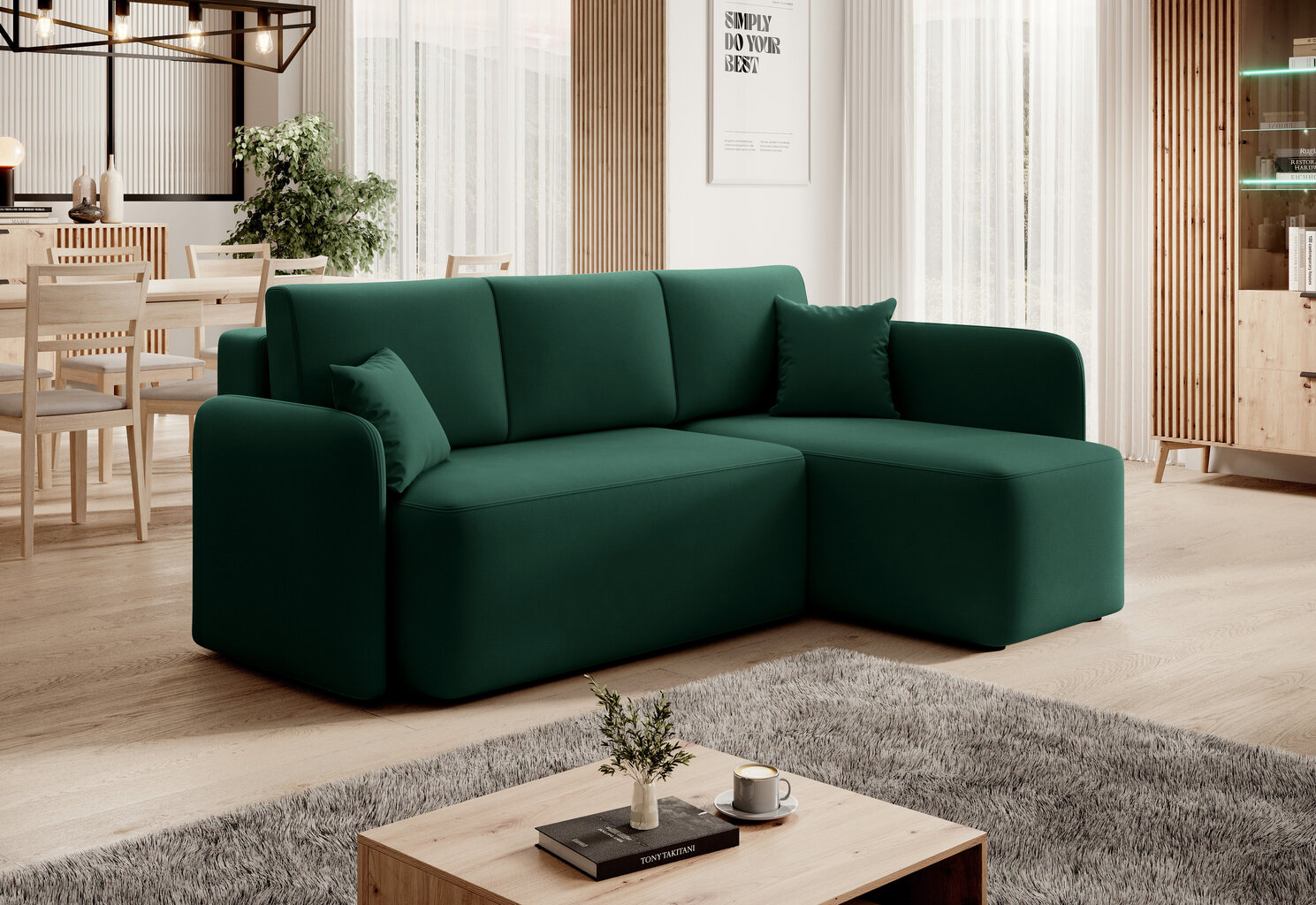 Stūra dīvāns Hadson, zaļš cena un informācija | Stūra dīvāni | 220.lv